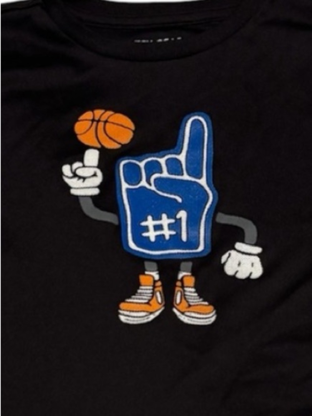 Black Graphic #1 Foam Finger Basketball Tee